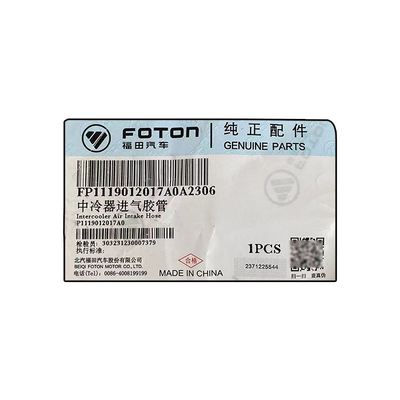 Foton Original Tuolou SAP Intercooler Intake Hose P1119012017A0 altre parti del motore