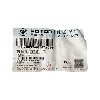 Fukuda Original Auto and Truck Parts Omar Aoling MRT Oil Pressure Alarm Switch per Foton