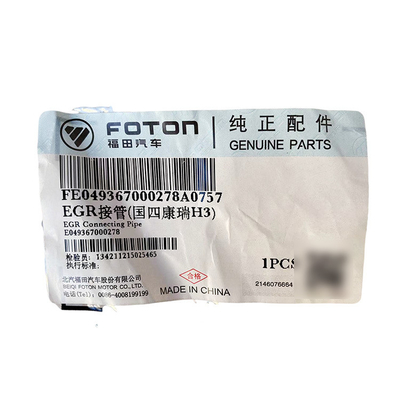 Foton Omac Conreo Bell TX 493 Motore EGR ugello tubo di connessione del ciclo dei gas di scarico originale E049367000278